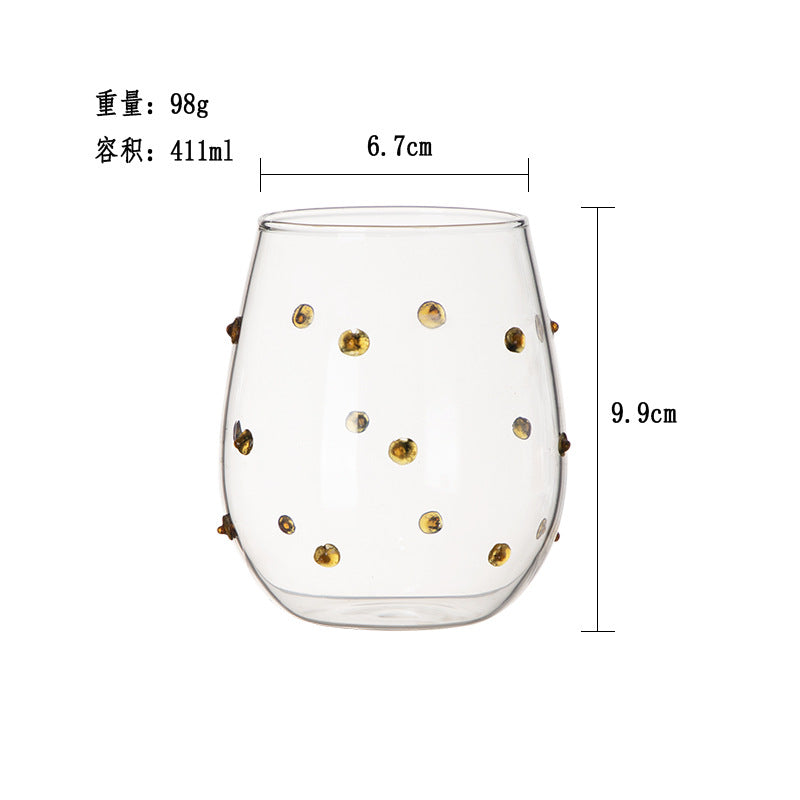 A glass drinking cup