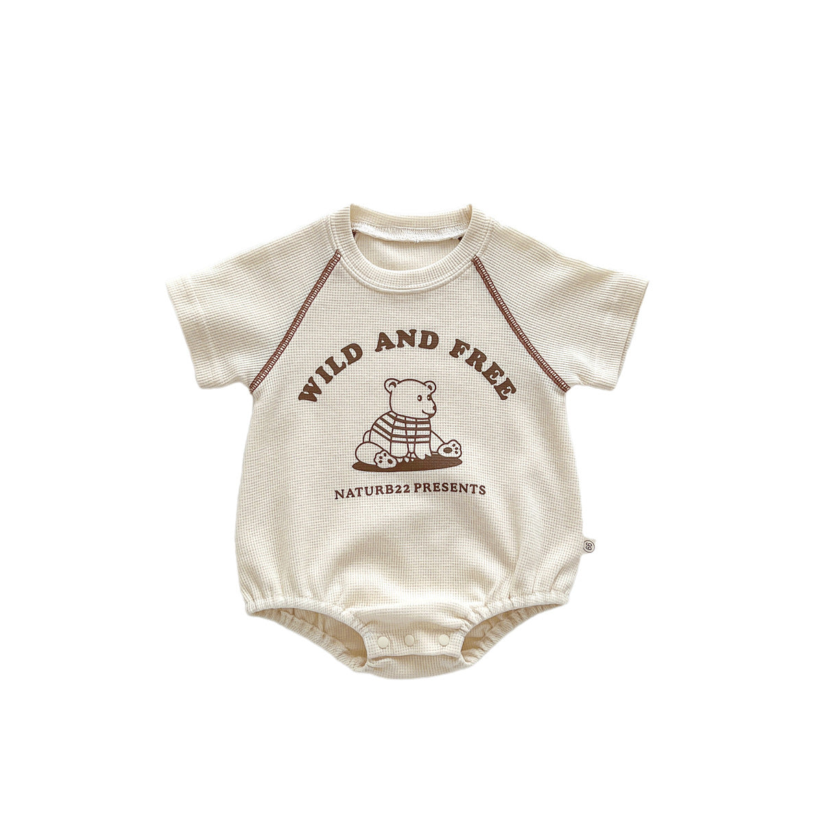 A ins summer dress children's round neck bag fart triangle hayi newborn baby cartoon clothes korean version of the outing one-piece crawling suit - Mixbatch