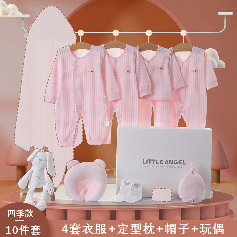A2 Spring and Autumn Hot Sale New Baby Gift Box Breathable Soft Thin Newborn Baby Clothes onesie Romper Set - Mixbatch