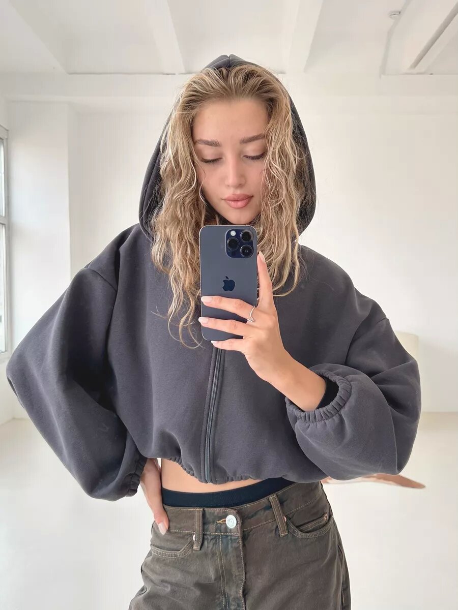 A hoodie long sleeve sweater