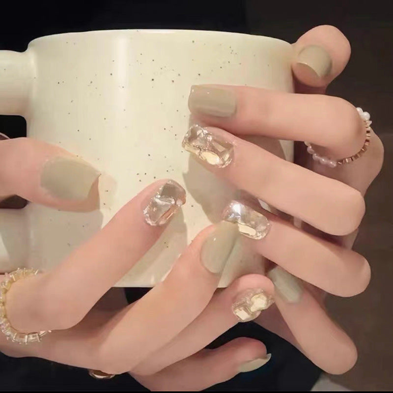 A Yi Yi Dance 30 pieces Handmade white moonlight cat eye manicure pieces Gentle temperament cat eye aurora wearing armor Xiaohongshu explosion - Mixbatch