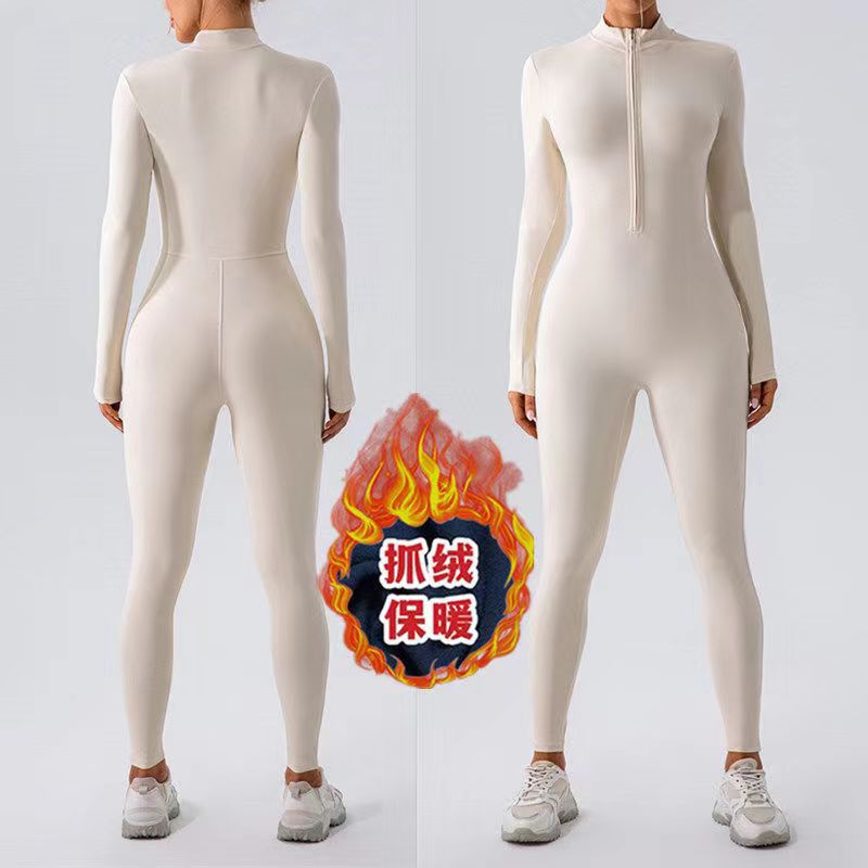 A velvet one-piece yoga suit fitness suit