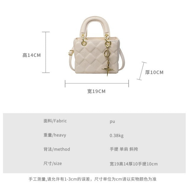A new simple and fashionable diamond small fragrant wind handbag messenger bag Princess Diana bag wholesale - Mixbatch