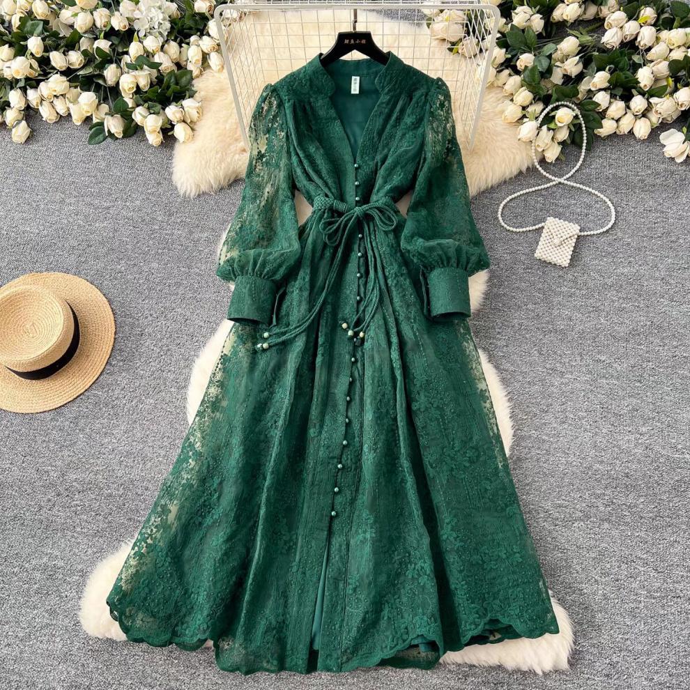 A lace embroidered dress