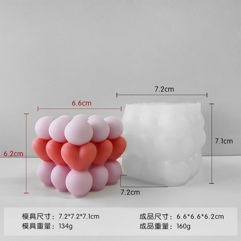 A geometric Rubik's Cube scented candle mold