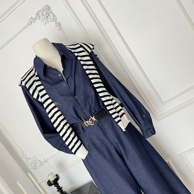 A denim suit