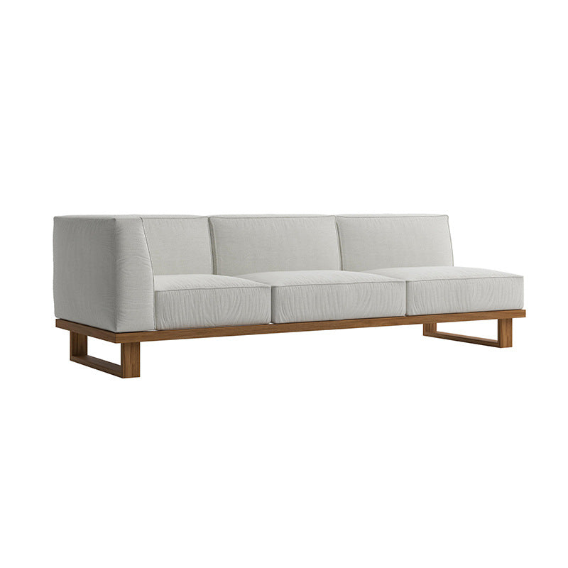 A teak outdoor sofa combination villa courtyard furniture Nordic style high-end garden hotel terrace solid wood sofa chair - Mixbatch