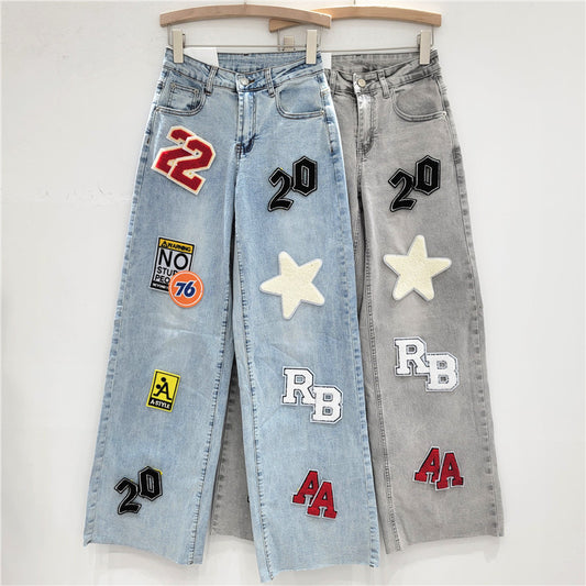 A decorative jeans trousers