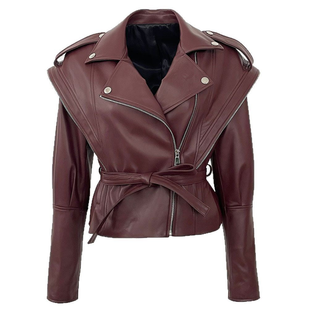 A genuine leather sheepskin jacket