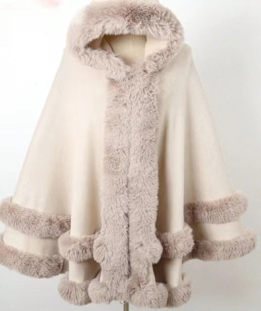 A new loose fur collar shawl
