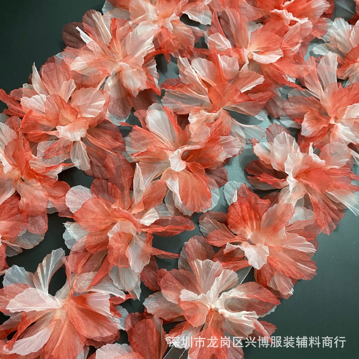 A 14cm three-dimensional organza lace DIY gradual change handmade flower clothing accessories decorative flower ballet doll dance dress - Mixbatch