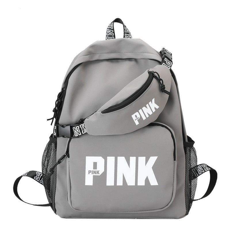 A pink backpack cross-border foreign trade women's bag backpack sequined laser student bag logo
