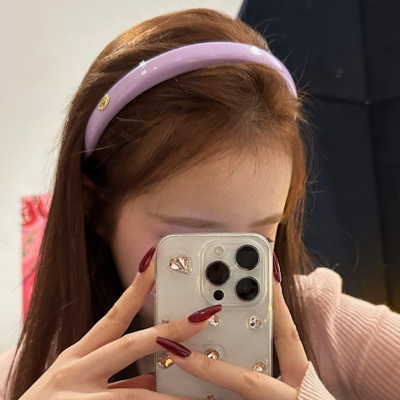 A retro gold label colored headband women's high sense exquisite versatile high cranial top face wash headdress