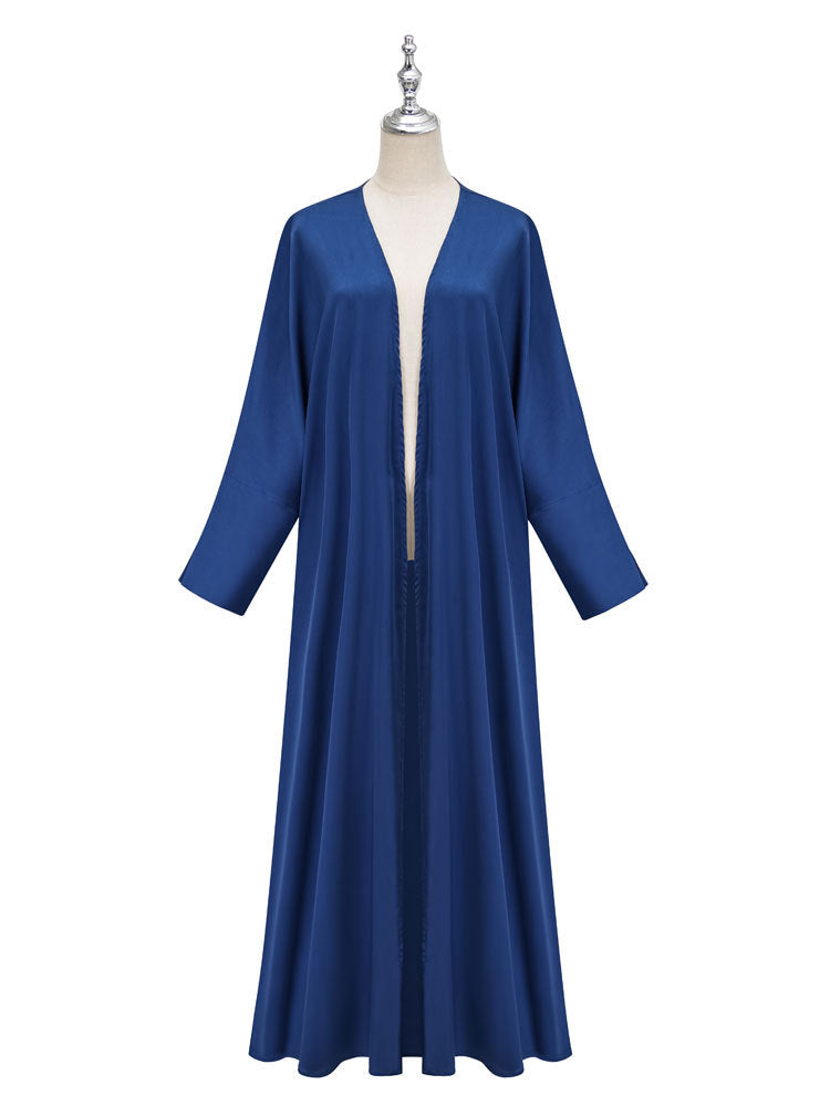 Middle Eastern Moose Fashion Elegant Satin Cardigan Dress Robe - Mixbatch