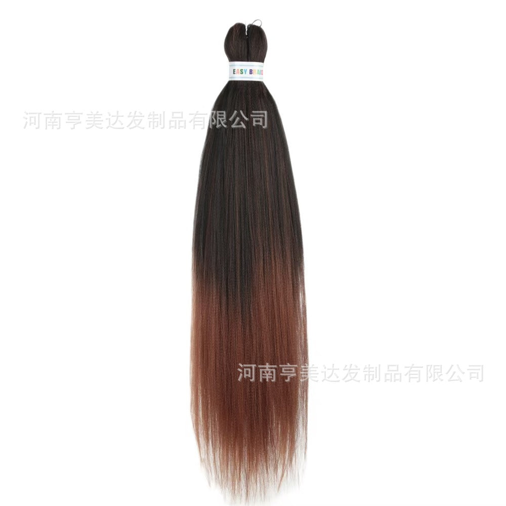 A EZ Color 26inch Women Chemical Fiber Long Straight Hair Large Easy Braided Hair Low Temperature Silk Long Straight Hair Wig