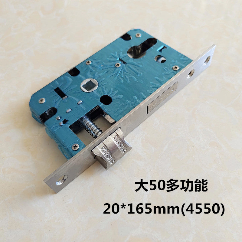 A Wooden door Interior door Fingerprint lock body Double active double fast lock body