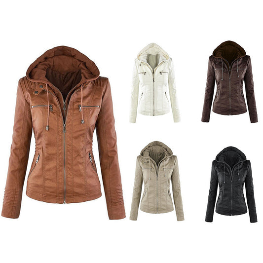 A women's leather jacket