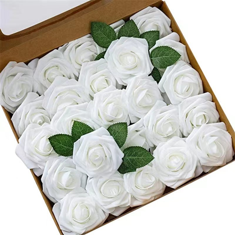 A 25 roses European gift box foam pe roses with rod Gator simulation fake flower Valentine's Day bouquet