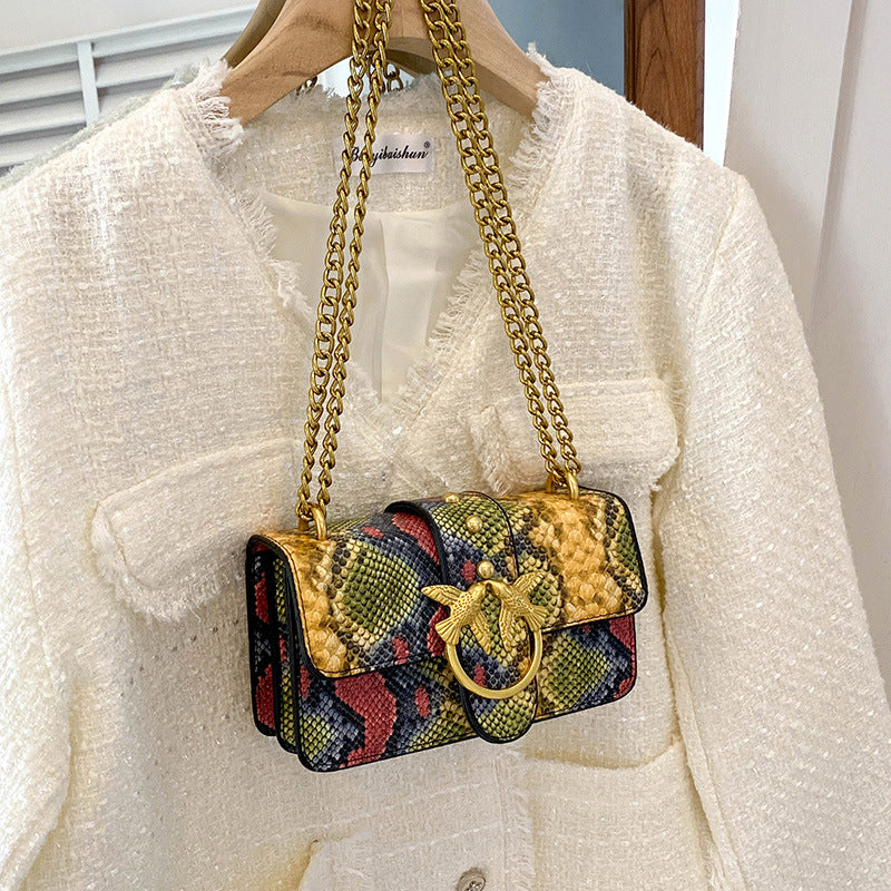 A Snakeskin pattern bird swallow women's bag Cross-border foreign trade European and American fashion women's bag