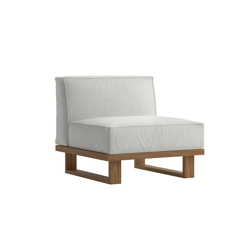 A teak outdoor sofa combination villa courtyard furniture Nordic style high-end garden hotel terrace solid wood sofa chair - Mixbatch