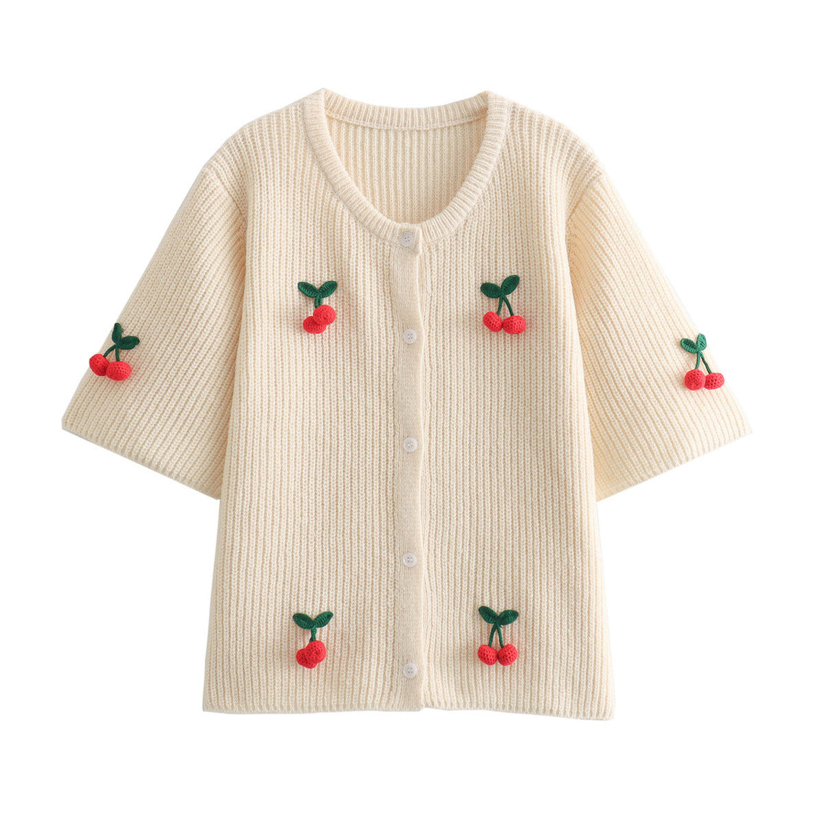 A cherry garnish sweater