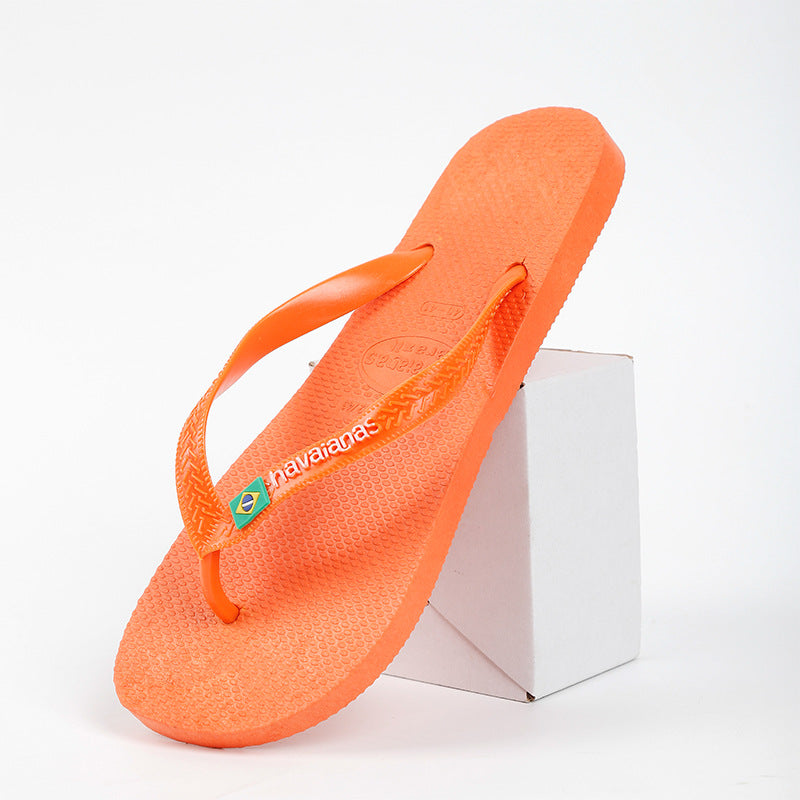 A Brazilian Havana Solid Color Rubber Non-Slip Men's Flip-flops Home Beach Flip-flops