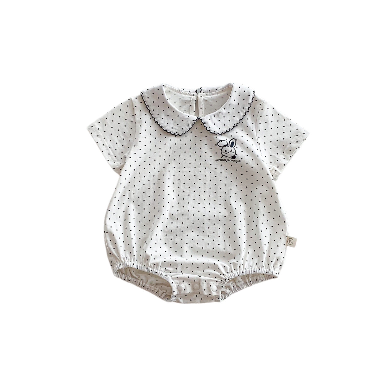 A ins wind summer baby girl triangle bag fart clothes baby rabbit embroidered jumpsuit newborn doll collar climbing suit - Mixbatch