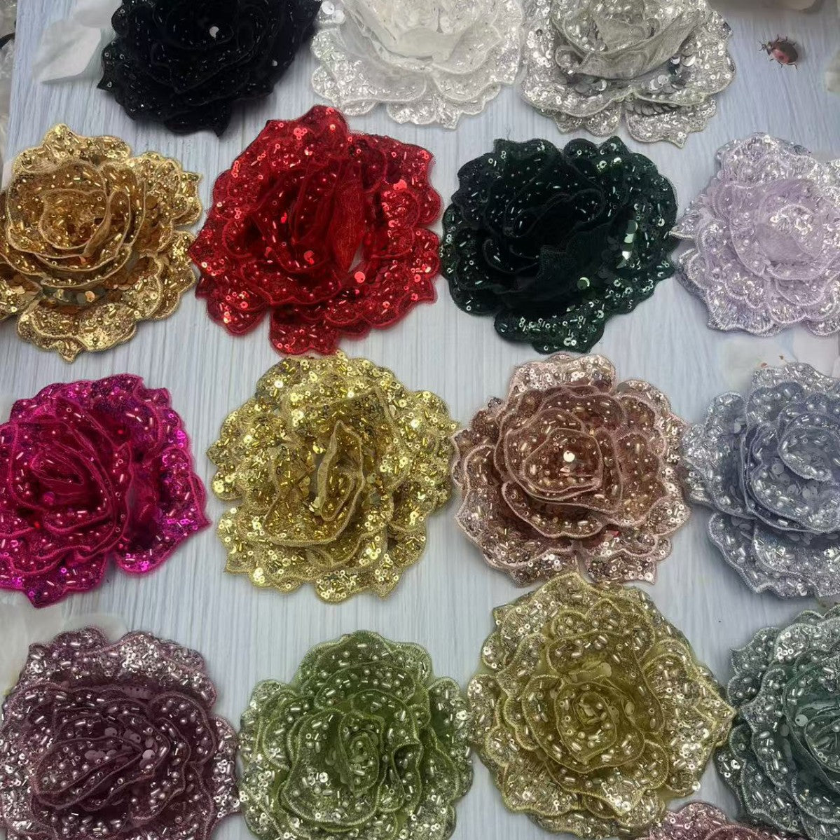 A New Popular Wedding Festival Clothing Patch Handmade Disc DIY Heavy Industry Sequins Beads Roses - Mixbatch
