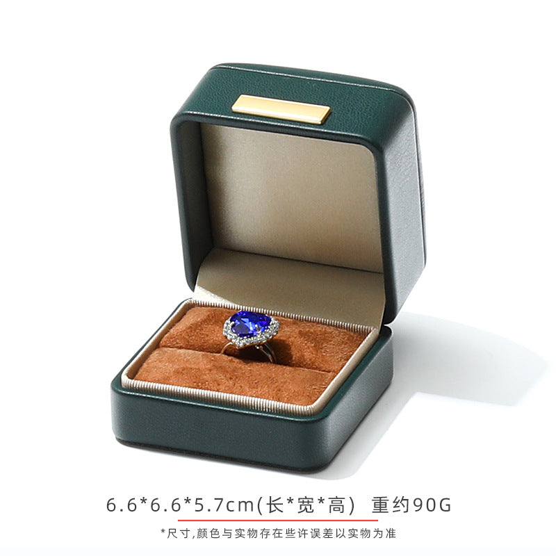 A Arched Leather Ring Jewelry Box
