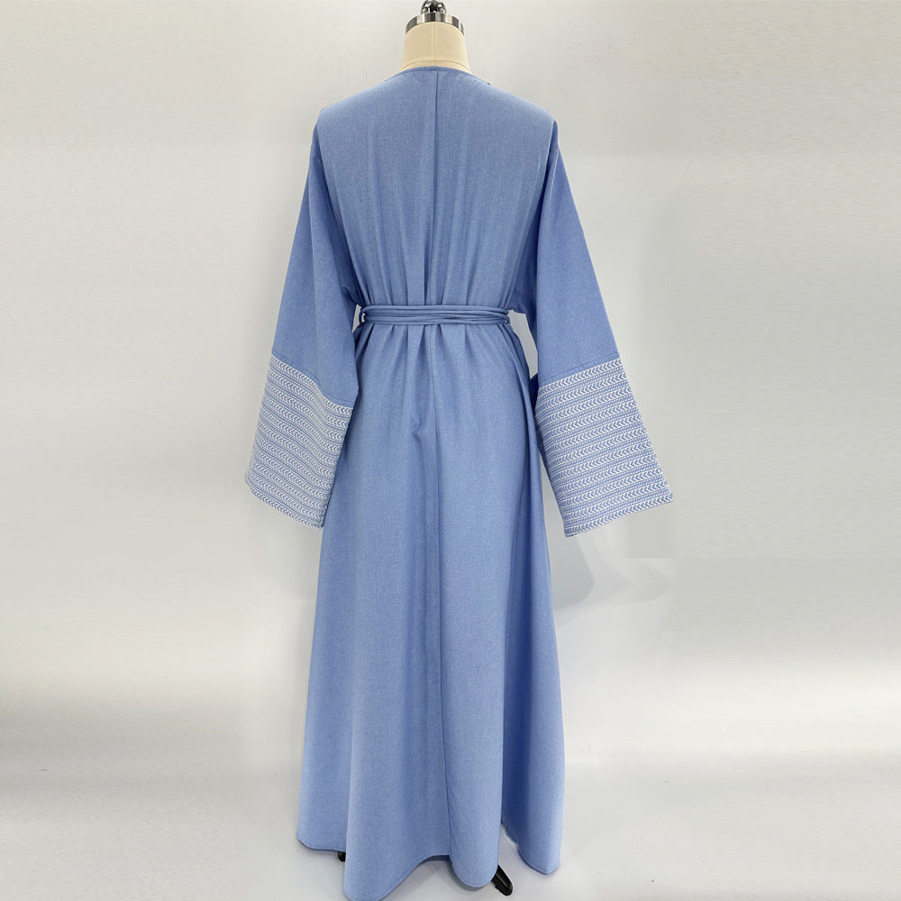 Hot-selling new Middle Eastern Muslim clothing elegant embroidered dress Dubai robe - Mixbatch