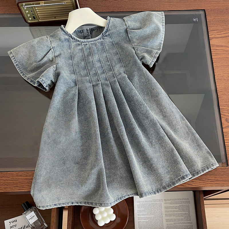 A new children's foreign soft denim skirt little girl fashionable princess skirt - Mixbatch