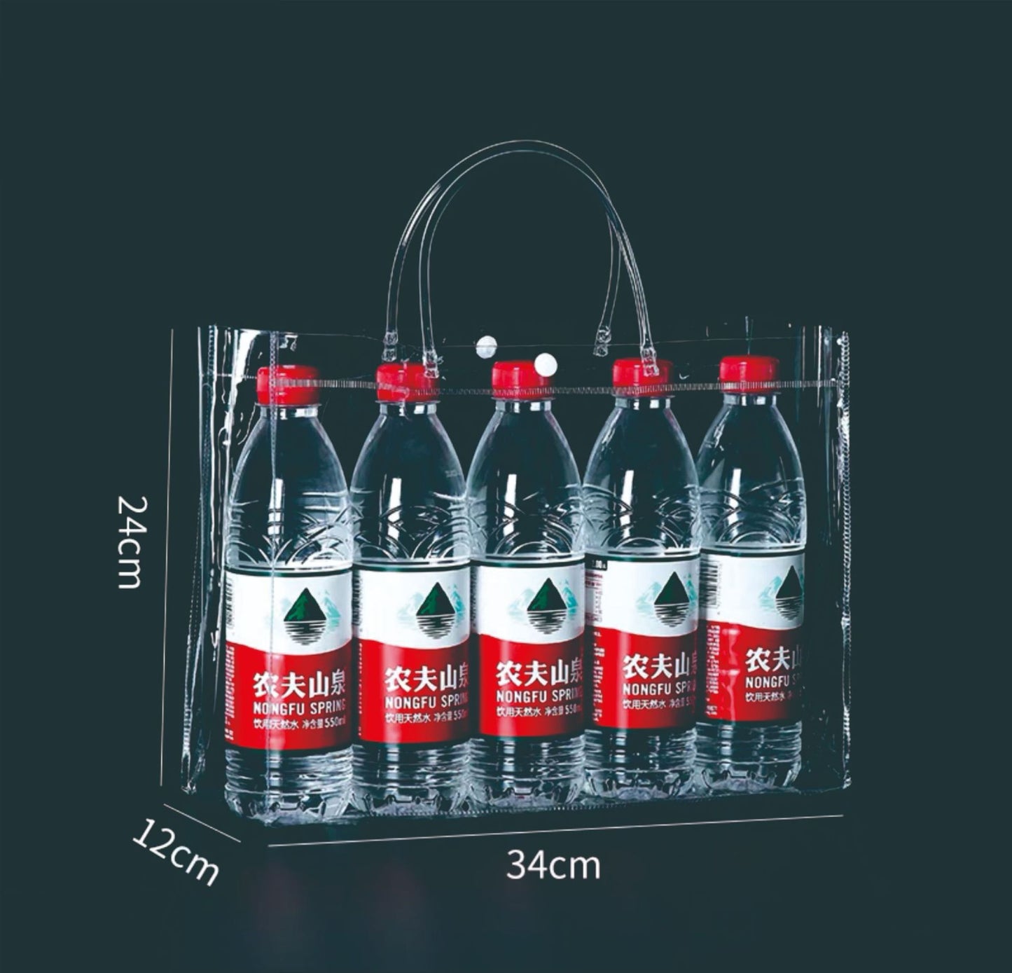 A Spot plastic pvc tote bag, transparent gift packaging bag, milk tea with hand gift, hi candy, portable pvc packaging bag