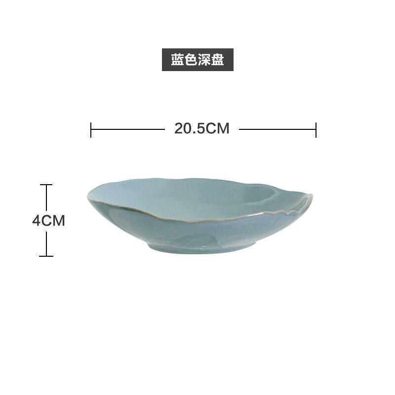 A Creative Personality Ceramic Plate Nordic Tableware Hotel Western Food Plate Steak Pasta Plate Salad Bowl
