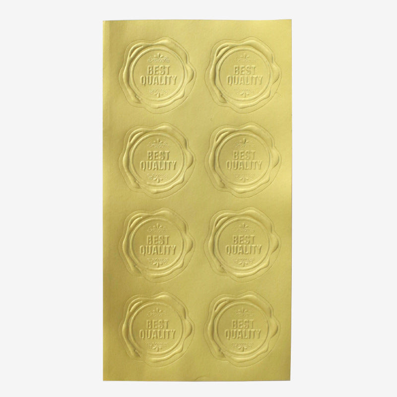 A gold fire print sticker spot baking gift sealing sticker self-adhesive sticker label sealing sticker 8 pcs/sheet MOQ: 50PIECE - Mixbatch