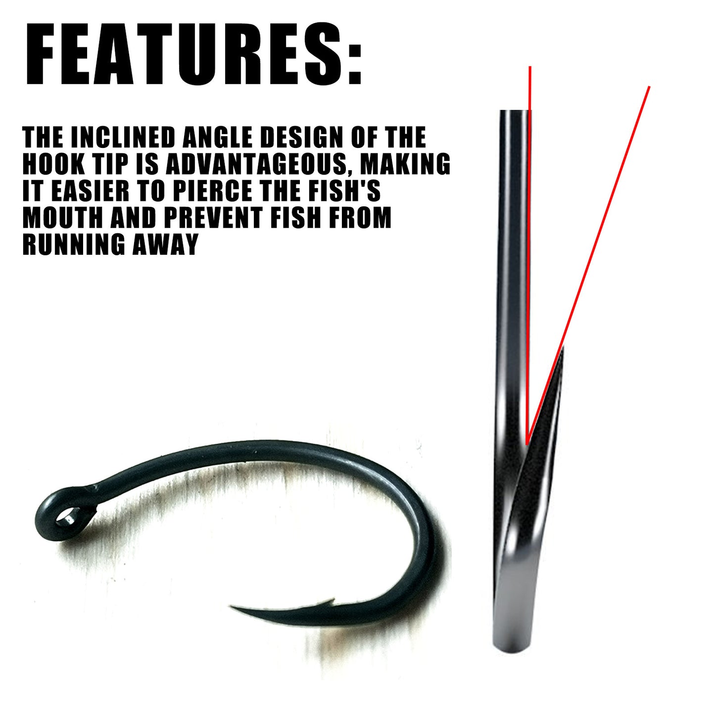A Enhanced Reverse Fishing Hook – Thick, Reinforced, Teflon Finish for Lures