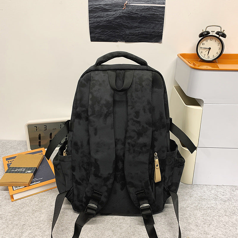 A Korean version ins new high-value solid color alphabet backpack couple casual simple lightweight large-capacity backpack
