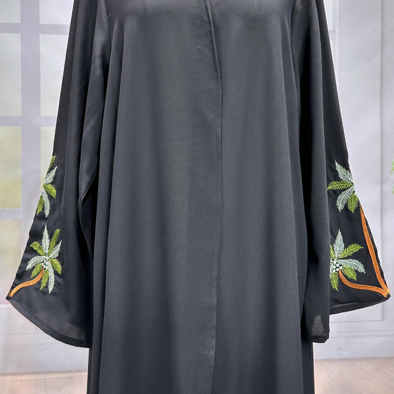 New Middle Eastern Muslim Clothing Fashion Elegant Cardigan Embroidered Dress Robe - Mixbatch