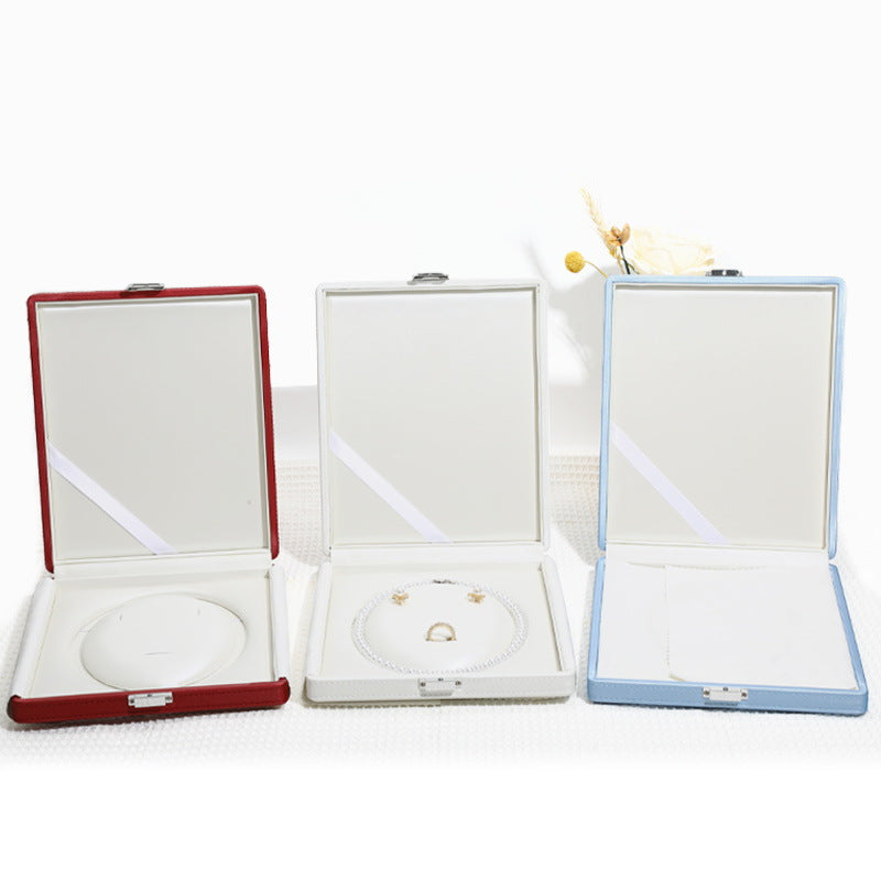 A PU leather high-end jewelry box custom LOGO