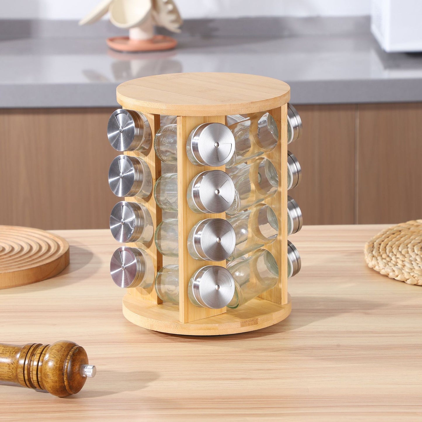 رف توابل من الخيزران