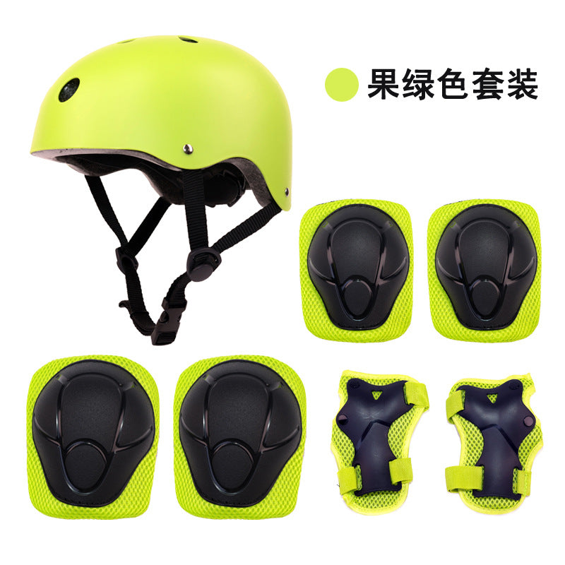 A Children's Roller Skating Helmet and Protective Gear Set