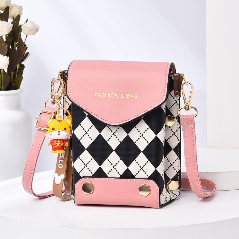 A live broadcast new mini mobile phone bag Internet celebrity live broadcast bag fashion shoulder messenger bag retro small bag - Mixbatch