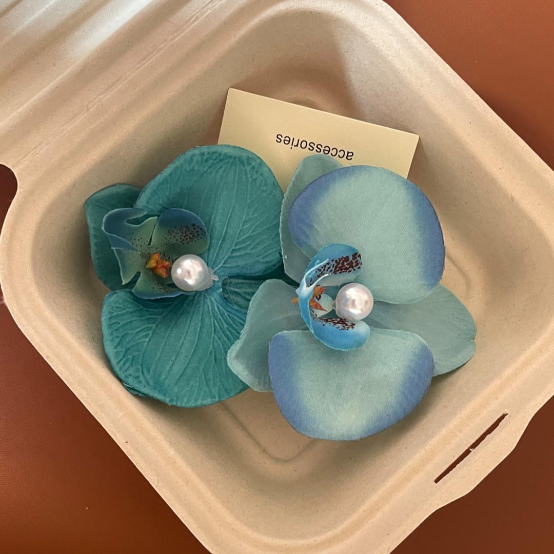 A Super Immortal Phalaenopsis Hairpin Purple Side Flower Hair Accessories Flower Clip Versatile Hairpin Antique Headdress Female Mori
