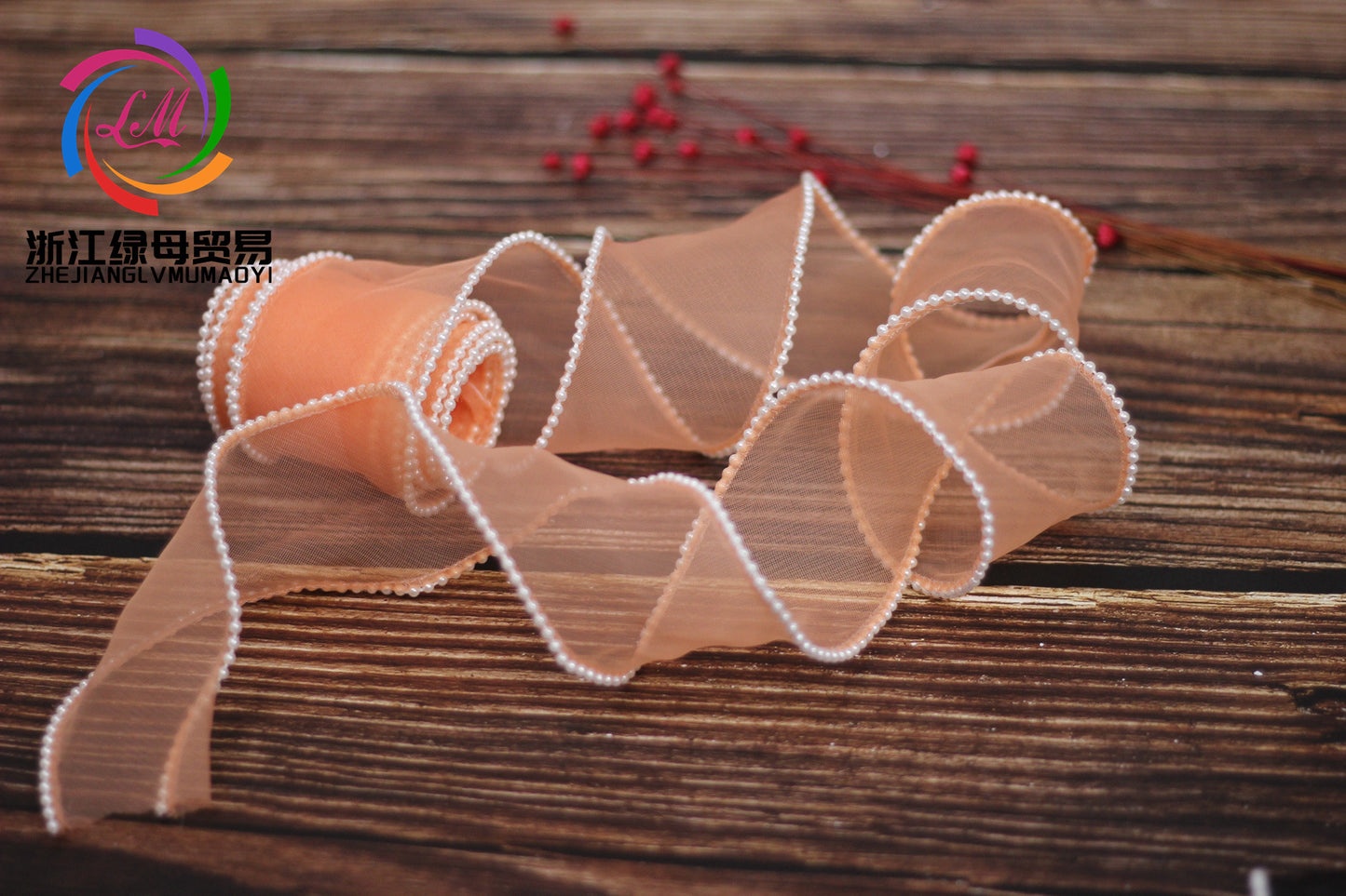 A Spot 5.5cm Pearl Meteor Fishtail Yarn Copy Edge Wave Yarn Cake Bouquet Packaging Material Bow Ribbon - Mixbatch