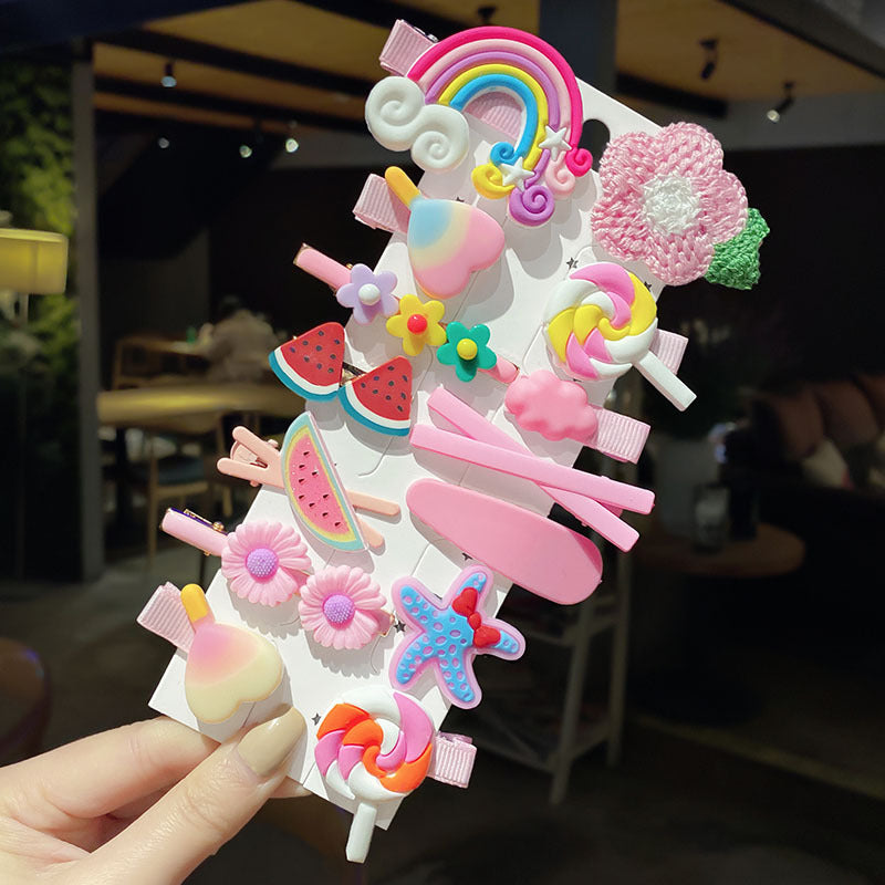 A children's hairpin stall set wholesale summer little girl hairpin cute girl broken hairpin headdress