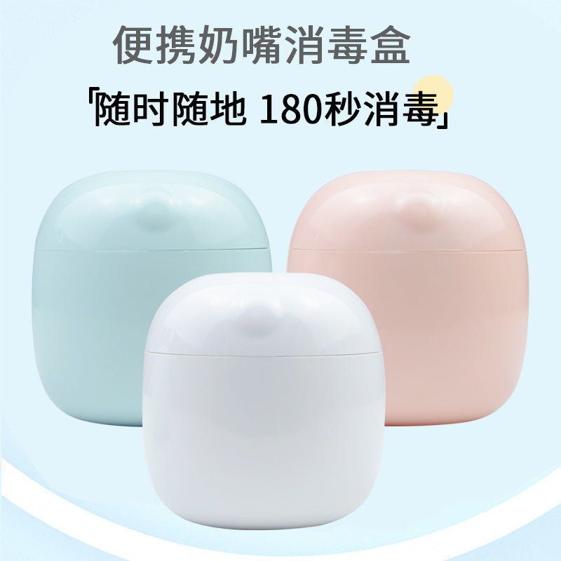 A portable pacifier ultraviolet disinfection box