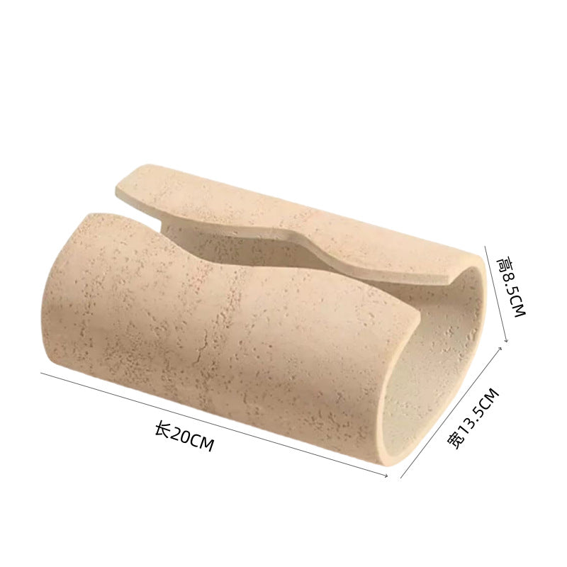 A Dongshi wabi-sabi wind living room coffee table tissue box home hotel paper pumping carton gift model room decoration ornament