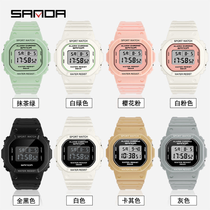 A 293 square multi-function electronic watch sports watch waterproof luminous wholesale student fashion watch