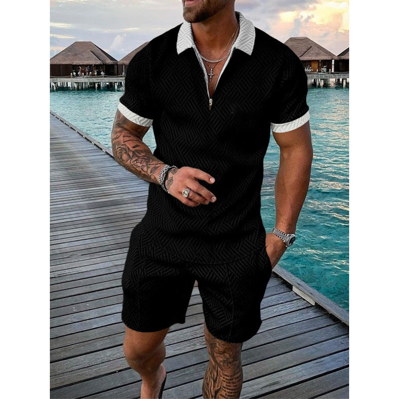 A short-sleeved shorts set