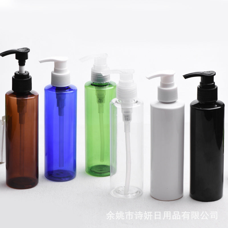 A 200ml flat shoulder bottle 24 mouths with L09 all-plastic pump head, shampoo conditioner empty bottle - Mixbatch