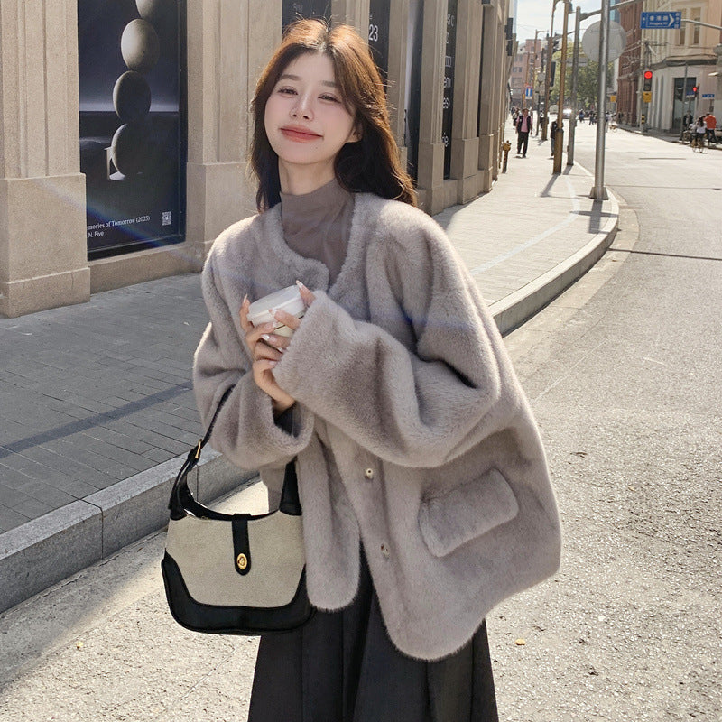 A faux fur jacket